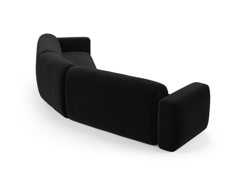 Cosmopolitan Design Symmetrische modulaire hoekbank Strino 3-zits, flueel zwart - 210x344x78cm