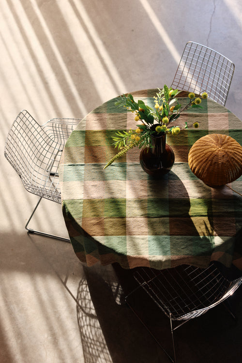 HKLIVING geruit tafelkleed Vida  – mint/olive - vtwonen shop