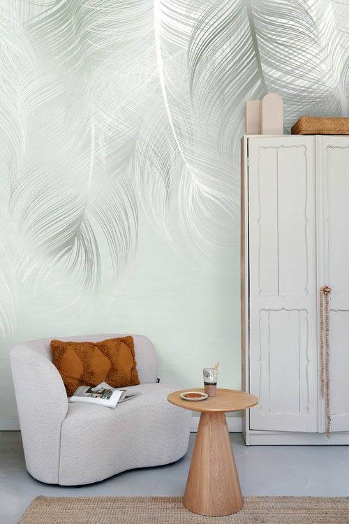 Sanders & Sanders fotobehang veren lichtgroen - 375 x 270 cm - 600973