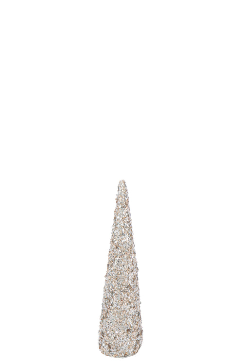 J-Line decoratie Kegel Pailletten Schuim - kunststof - champagne - medium - vtwonen shop