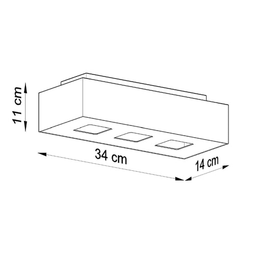 Sollux Lighting Plafondlamp MONO 3 wit - 34x14x11cm