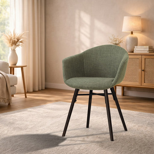 Nolon Nena-Otis Eetkamerstoel Forestgroen - Zwart Houten Onderstel