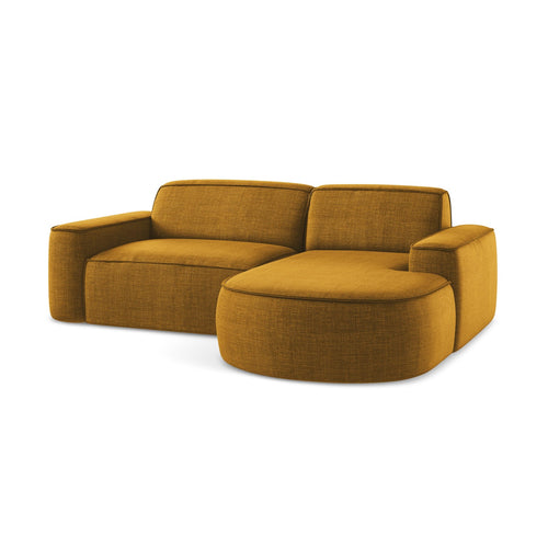 LaMiaSofa hoekbank rechts Melissa - textuurstof - mosterd - 224x166x70