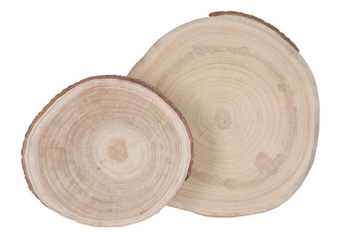 J-Line decoratief schors - schijf - hout - naturel - small