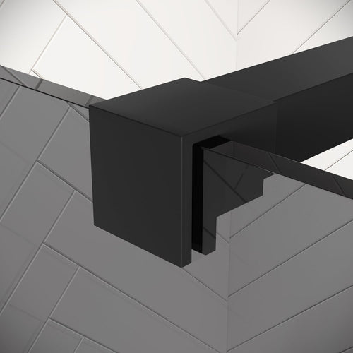 Badplaats Douchewand Rizani 120 x 200 cm – Zwart – Rookglas Inloopdouche 8 mm Veiligheidsglas