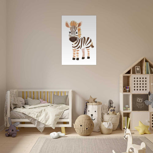 Artfulprints Poster Lieve zebra   - 70x100 cm - Zwart / Wit