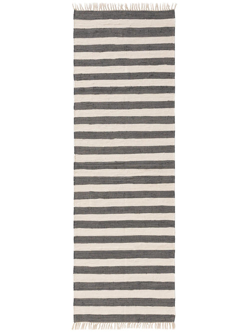 benuta loper van gerecycled materiaal Tom - grijs/wit - 70x200 cm