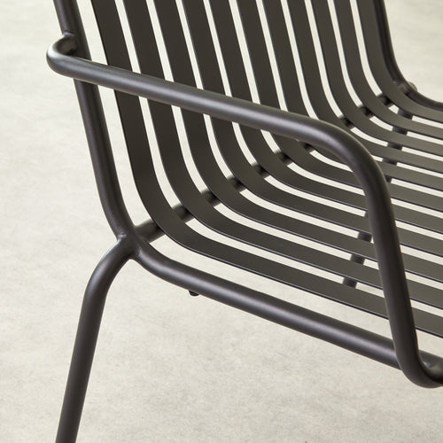 Tikamoon Zwarte metalen tuinset 2-zits - Zwart