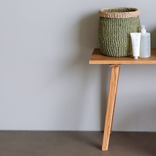 Hübsch bank Nomad - eikenfineer/eikenhout - 80x27xh48cm