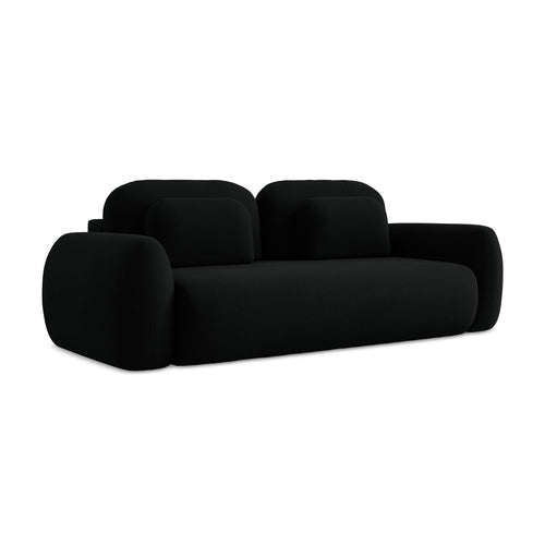 LaMiaSofa 3-zits slaapbank Ferretti - bouclé - zwart - 266x121x95