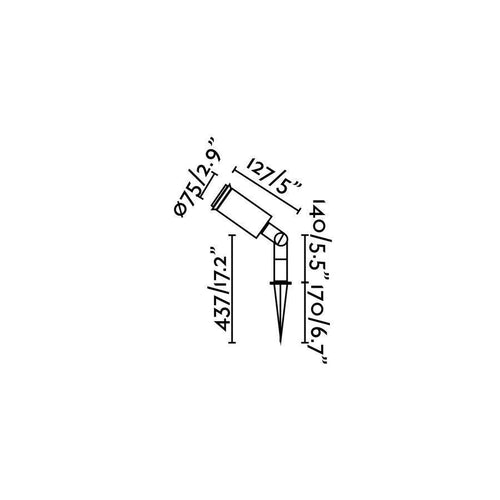 Faro Garten-4 - 1 Light Outdoor Spike Light Zwart IP44, E27