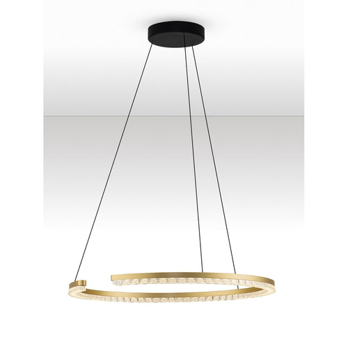 Nova Luce GREAMY Geïntegreerde LED-hanglamp, goudkleurig, Triac dimbaar, 30W, 1950lm, 3000K