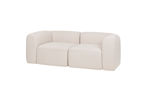 noo.ma Flom 2-zits bank Cloud Beige - zacht comfort, polyester bekleding