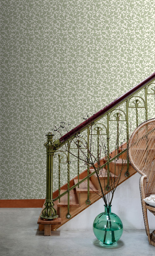 ESTAhome behang vintage bloemen groen - 50 x 900 cm - 131519 - vtwonen shop