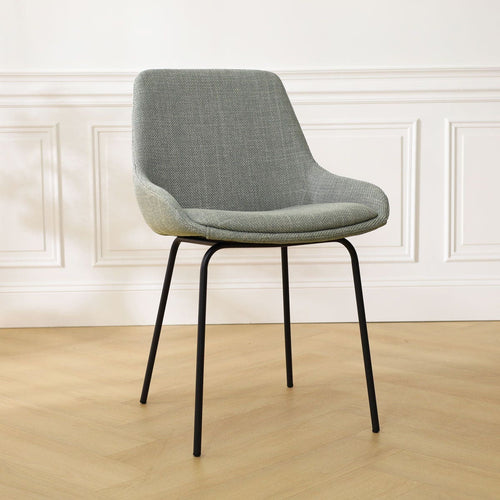 Nolon Nora-Isa Eetkamerstoel Saliegroen - Stof - Zwart Onderstel - vtwonen shop
