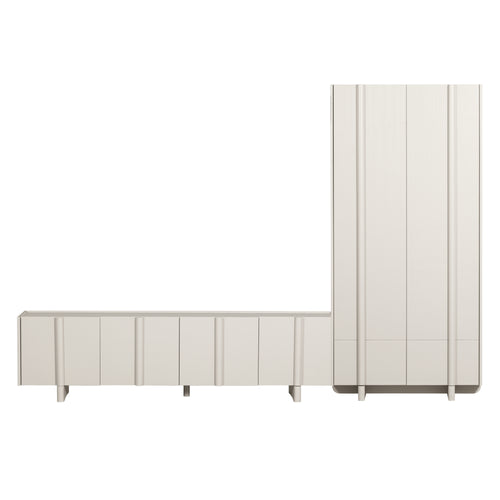 WOOOD tv-Meubel 200 cm & opbergkast 101 cm Basu - Grenen - Moss - 53x200x46/210x101x46 - vtwonen shop