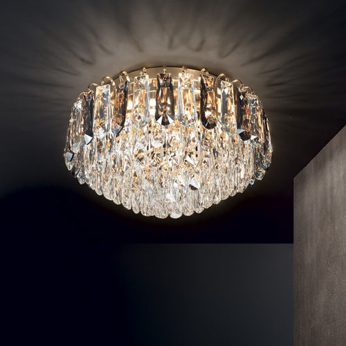 Ideal Lux MAGNOLIA - Kristallen plafondlamp voor binnen, 7 lichten goud, G9