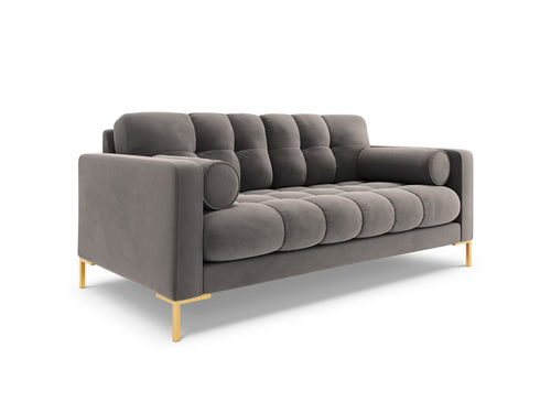 Cosmopolitan Design Bank Bali 2-zits, flueel, lichtgrijs - 96x152x75cm