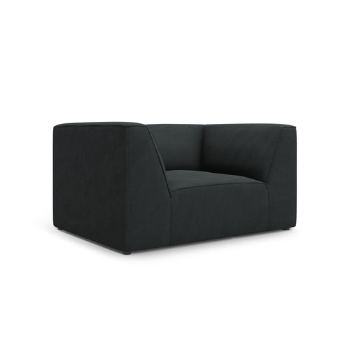 Cosmopolitan Design - Fauteuil Siena ribfluwelen zwart - 92x120x69cm