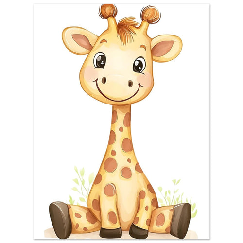 Artfulprints  Vrolijke giraffe   poster 30x40 cm - vtwonen shop
