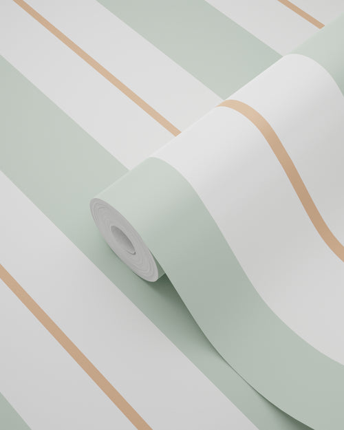 ESTAhome behang strepen mintgroen en terracotta - 50 x 900 cm - 131476 - vtwonen shop