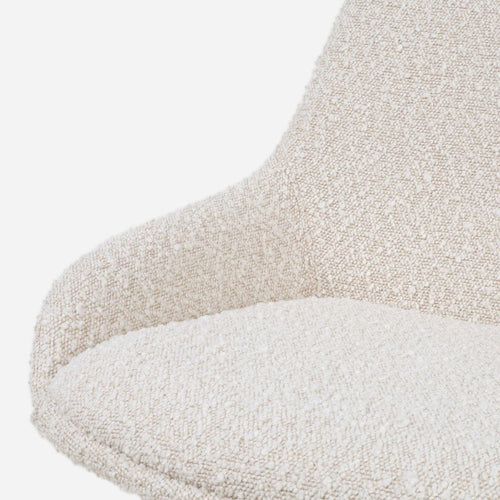 Nolon Noa-Isa Eetkamerstoel Bouclé Beige - Stof - Zwart Onderstel