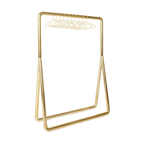 HKLIVING kledingrek met hangers Chubby – messing - vtwonen shop