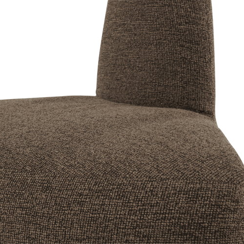 WOOOD eetbank hoek rond rugleuning Mojo Base - Bouclé - Bruin - 83x76x76
