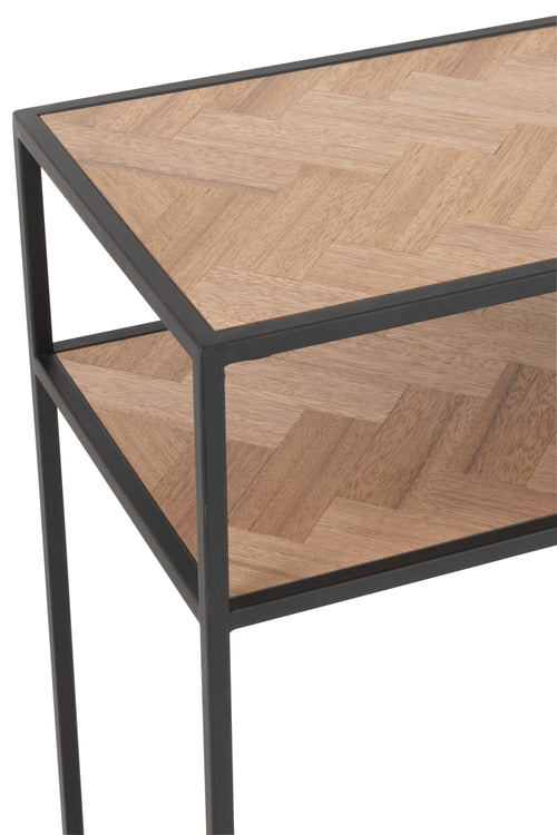 J-Line console Zigzag - hout/metaal - naturel/zwart - vtwonen shop