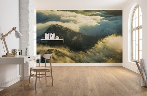 Sanders & Sanders fotobehang landschap groen grijs en wit - 450 x 280 cm - 612649
