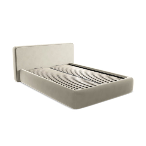 LaMiaSofa Bed met opbergruimte Firenze - velours - parel - 180x225x82