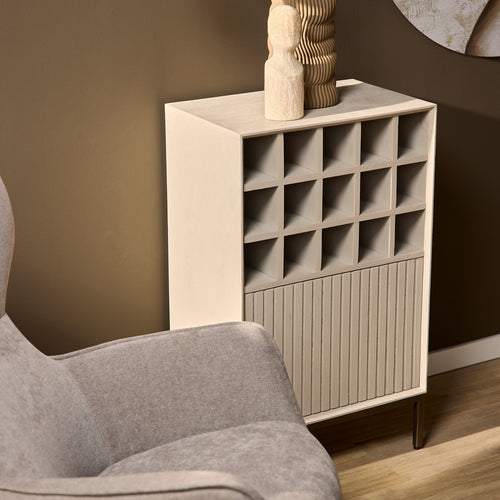 StarFurn Wijnkast Madison - Zandkleur Hout - 55x35x90cm - vtwonen shop