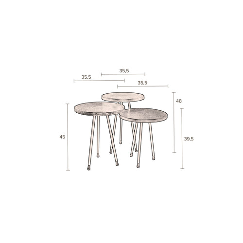 Dutchbone Alim Bijzettafel Rond - Set van 3 - vtwonen shop