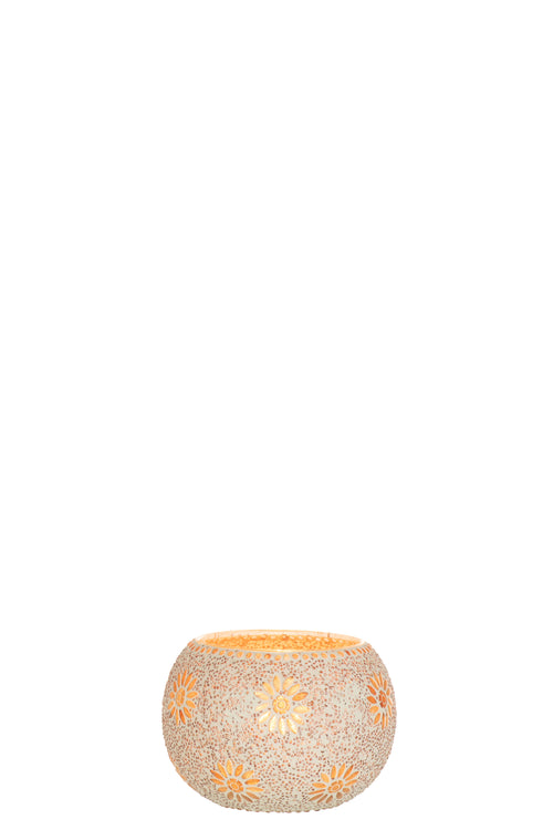 J-Line kaarshouder Bram Gespikkeld - glas - zalm - large - 2 stuks - vtwonen shop