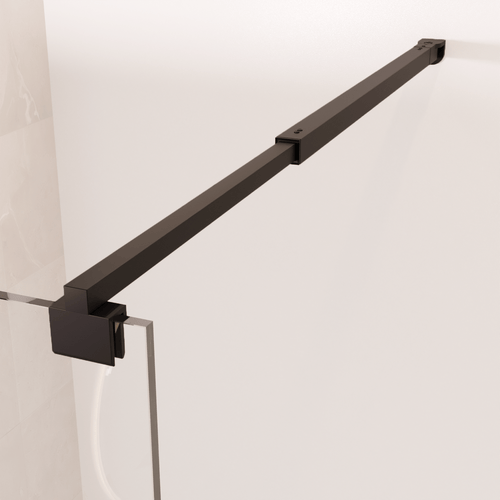 LOMAZOO douchewand Lima - inloopdouche - anti kalk nano coating - helder glas - 8 mm - zwart - 100 x 200 cm