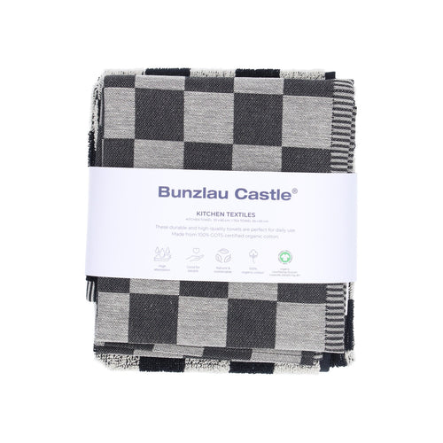 Luxe Keukendoek en Theedoek Block Zwart - Bunzlau Castle - 100% biologisch GOTS katoen - vtwonen shop