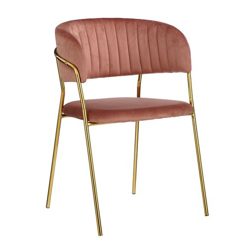 Mica Decorations Moony Eetkamerstoel - Velvet - Roze - vtwonen shop