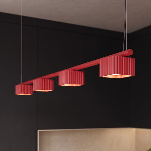 Sollux Lighting Kroonluchter RIFF 4 rood Gx53 - 122x10x208cm