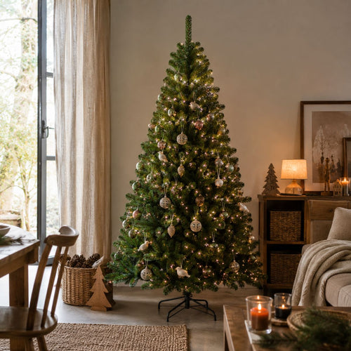 Black Box Trees Alderfen Kunstkerstboom H210 x Ø137 cm - Kerstboom Kunstkerstboom 771 Tips - Kunstboom met Standaard - Groen