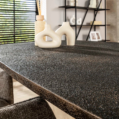 Giga Meubel Eettafel Metallic - Grijs Staal - 215x105x77cm