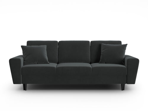 Cosmopolitan Design Slaapbank met opbergdoos Kyoto 3-zits, flueel donkergrijs - 100x235x88cm