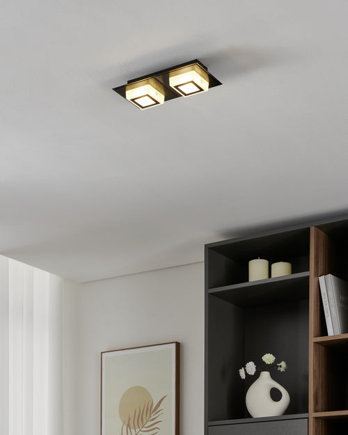 EGLO plafond en wandlamp Masiano 1 - led - 25 cm - zwart - vtwonen shop