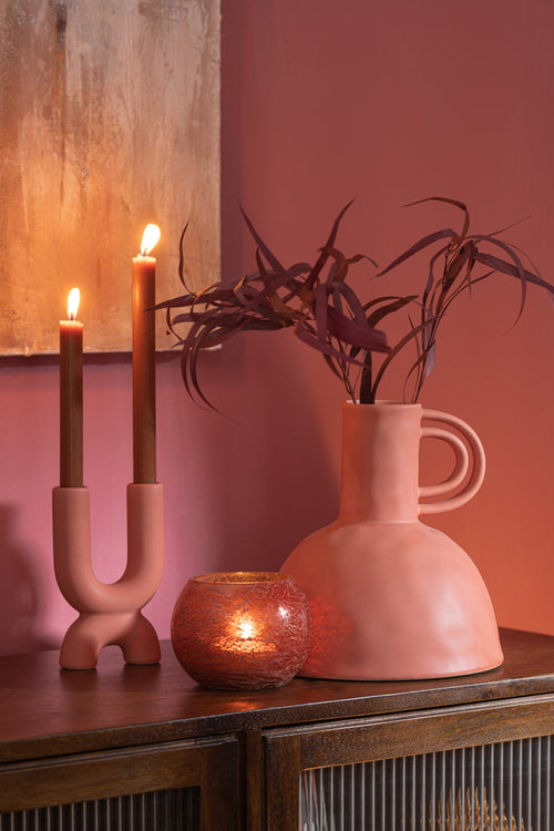 J-Line vaas kruik Renaissance - keramiek - oranje - 25.5 cm hoog