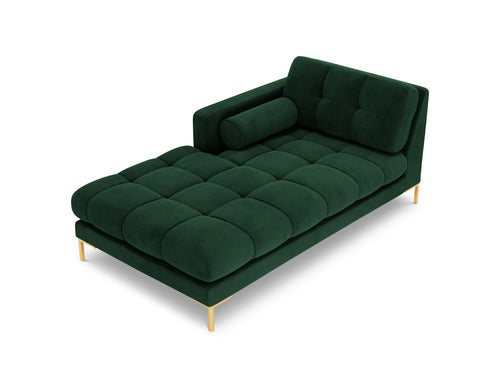 Cosmopolitan Design linker meridiaan Bali flueel, flessengroen - 185x102x75cm