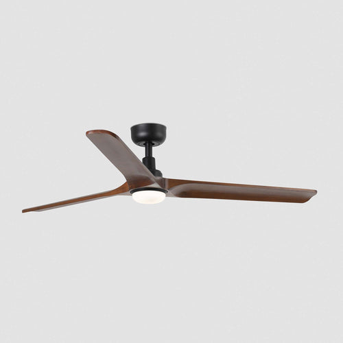 Faro HEYWOOD Grote led-zwart, donker hout DC-plafondventilator met 6 snelheden