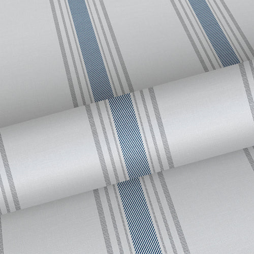 Sanders & Sanders behang strepen blauw en grijs - 53 cm x 10.05 m - 640665