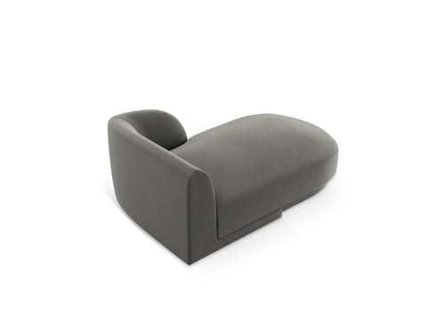 Micadoni rechter chaise longue Miley flueel, lichtgrijs - 156x90x70cm