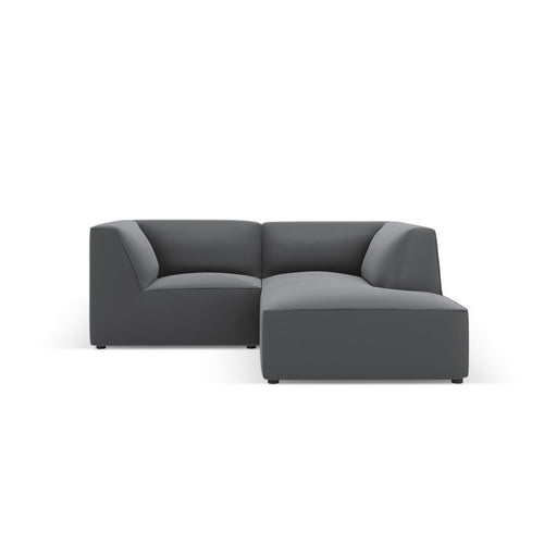 Cosmopolitan Design - Modulaire hoekbank rechts Siena 3-zits, imitatieleer donkergrijs - 180x186x69cm