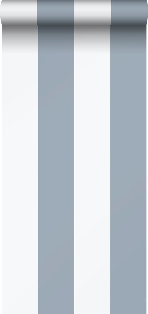 Sanders & Sanders behang strepen vergrijsd blauw en wit - 53 cm x 10.05 m - 640657