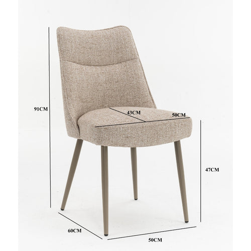 DÉJA Living Eetkamerstoel Meau - Beige/Taupe - Zithoogte 47cm - Set van 2 - vtwonen shop